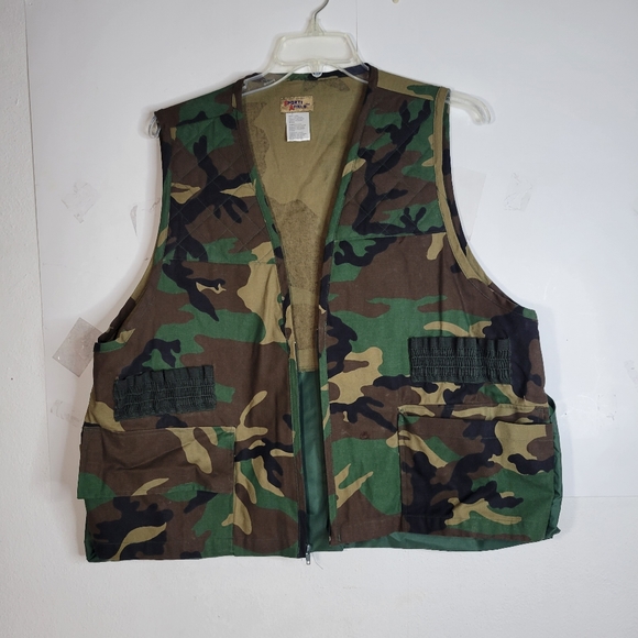 Mens Sports Afield Camo hunting Vest Shell Hoder and Game Pocket Size Large - Picture 2 of 11